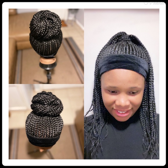 Other - Updo box braid headband wig